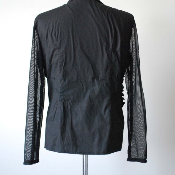 90’s Joseph Ribkoff Sheer Ruffled Blouse - Picture 6 of 7